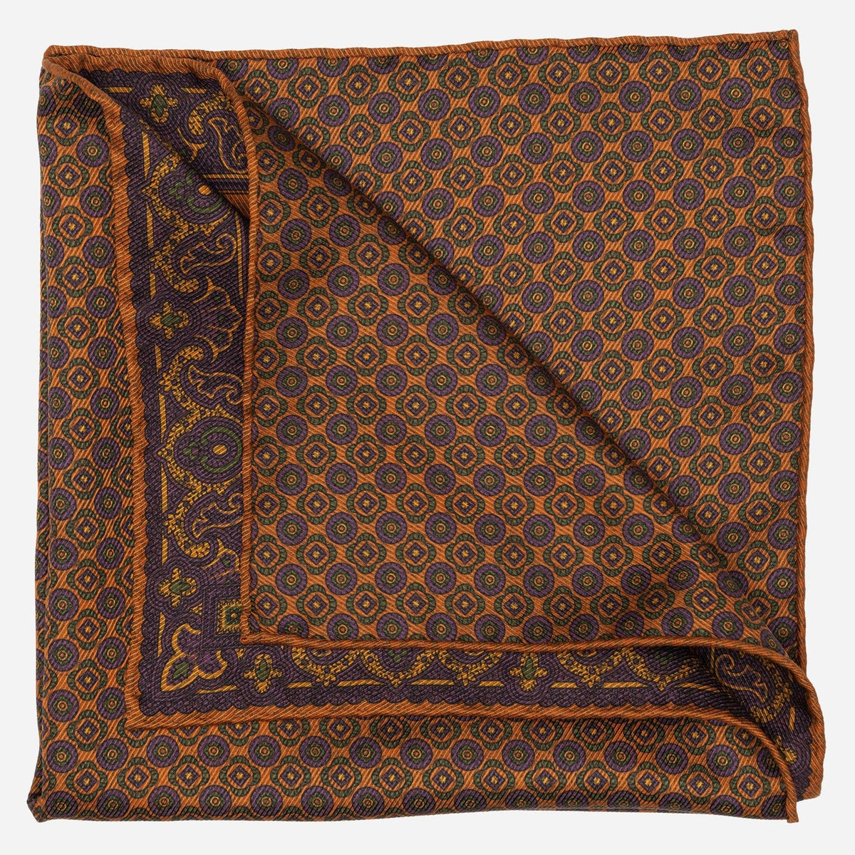 Orange Purple Madder Silk Pocket Square