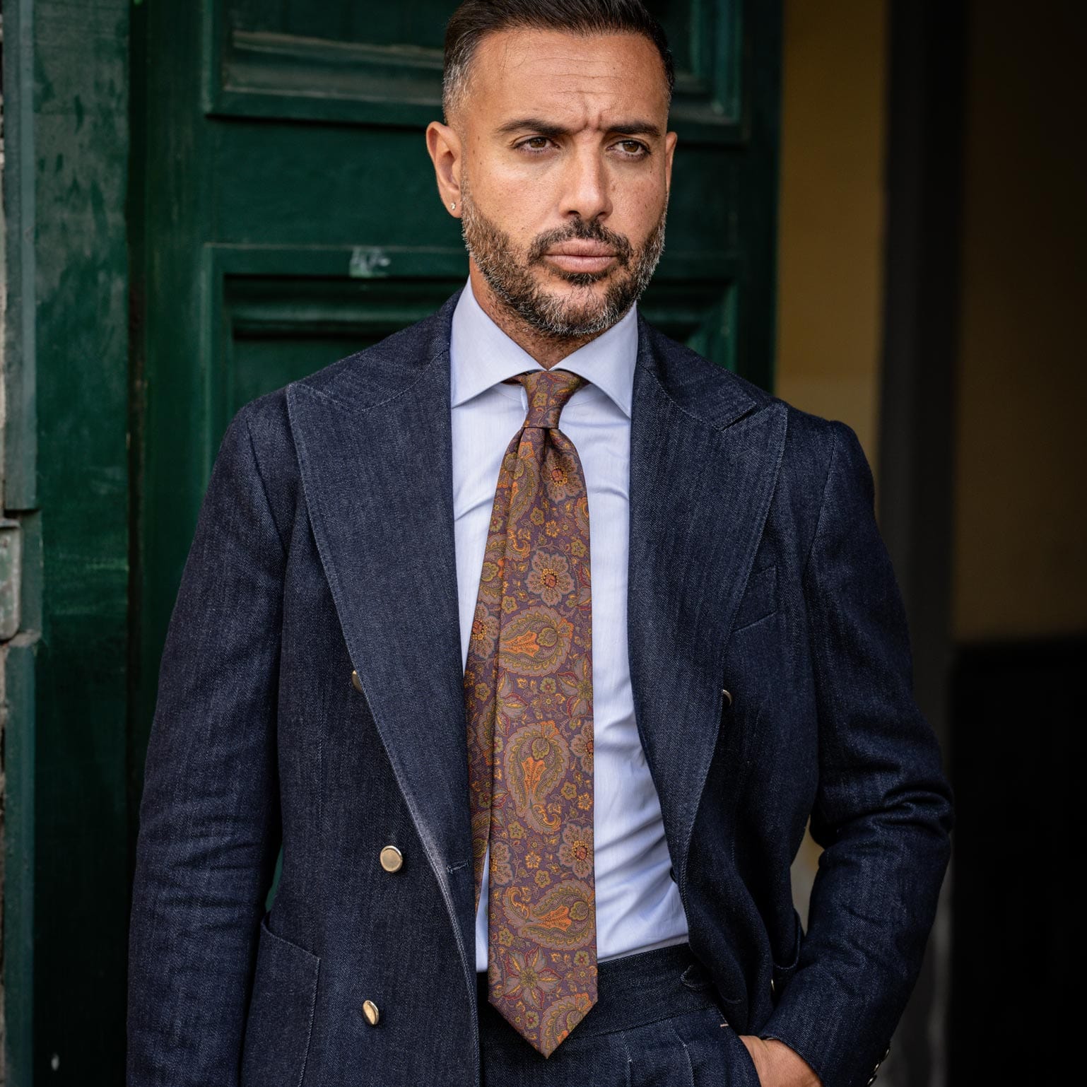 Plum Floral Italian Madder Silk Tie