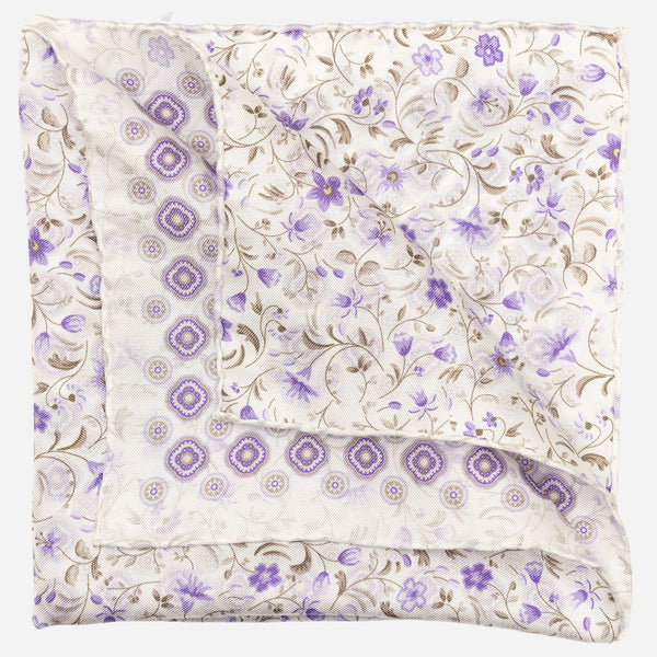 Lavender Double Sided Silk Pocket Square