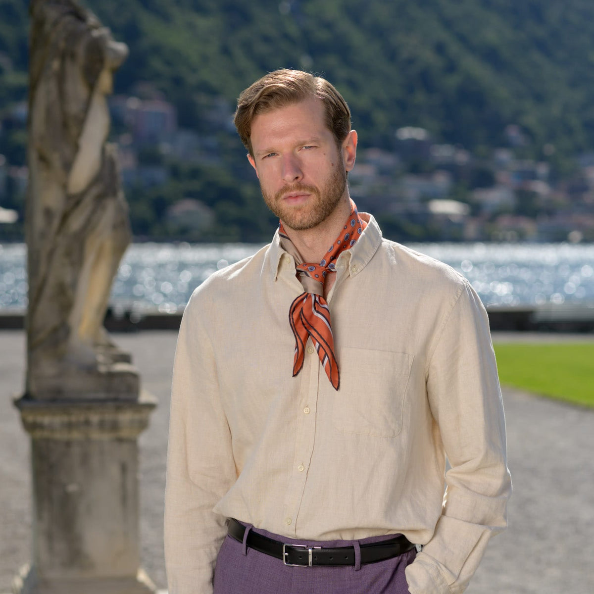 Tangerine Italian Silk Neckerchief