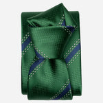 Italian Designer Green Striped Tie