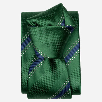 Italian Designer Green Striped Tie