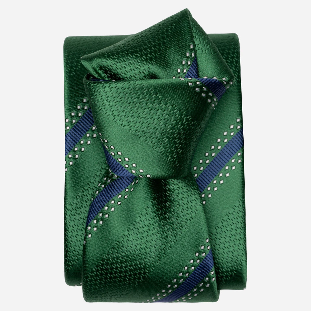 Italian Designer Green Striped Tie