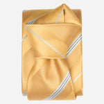 Yellow Striped Italian Designer Silk Tie