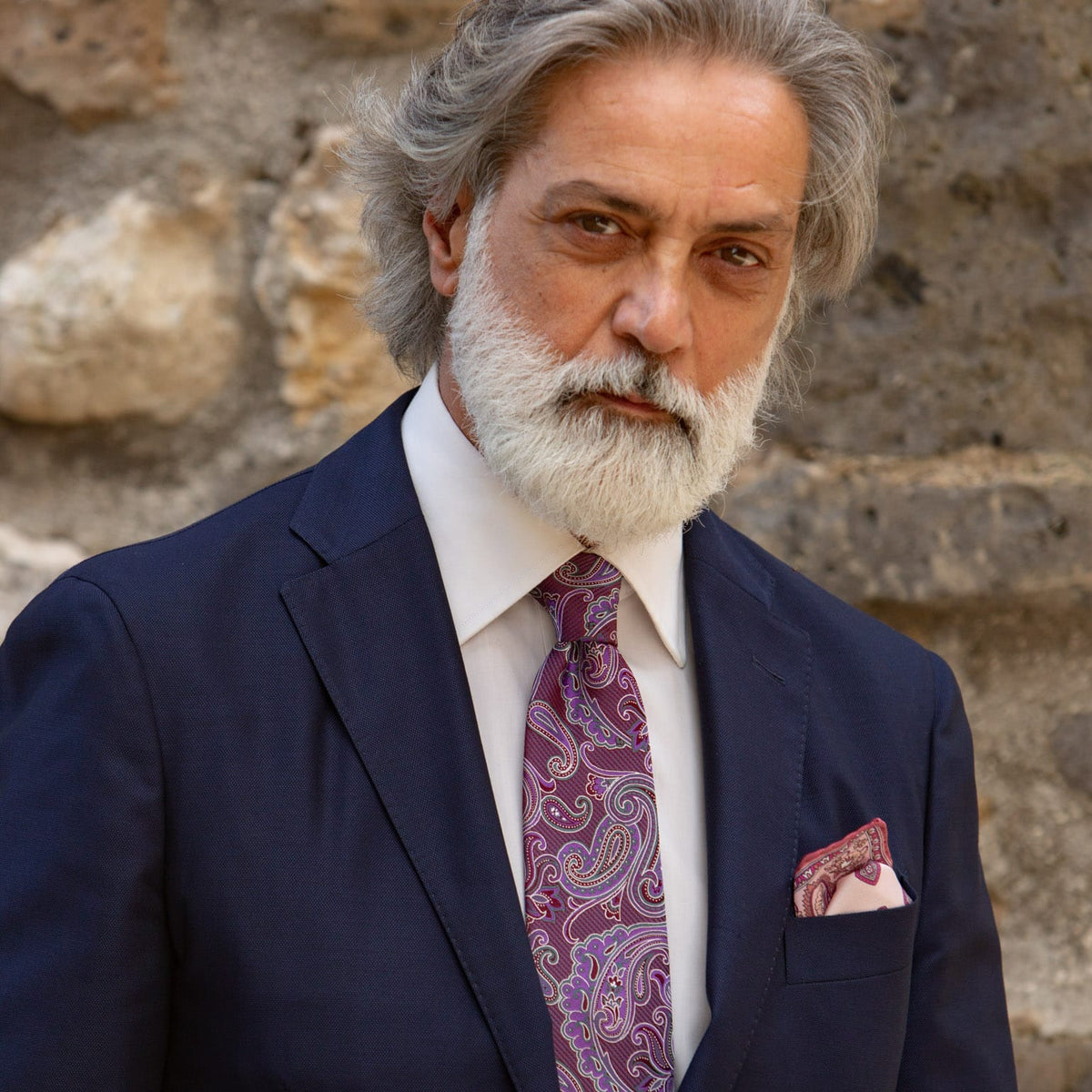 Magenta Woven Paisley Italian Silk Tie
