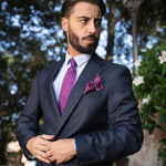 Luxury Magenta Silk Pocket Square