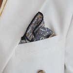 Luxury Italian Grey Silk Pocket Square