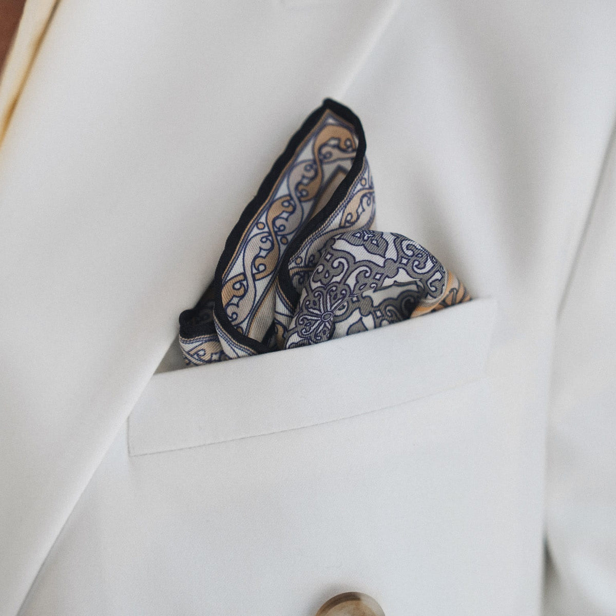 Luxury Italian Grey Silk Pocket Square