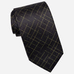 Handmade Italian Designer Black Silk Tie
