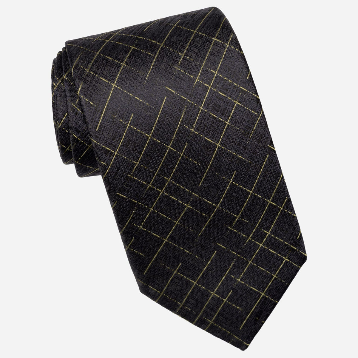 Handmade Italian Designer Black Silk Tie