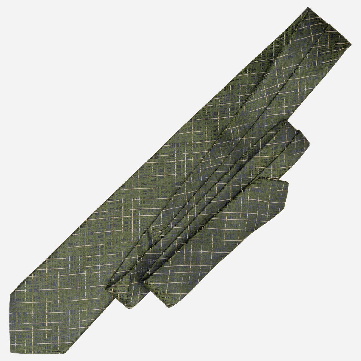 Handmade Italian Designer Green Silk Tie