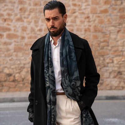 Paisley luxury lightweight wool scarf made in Italy