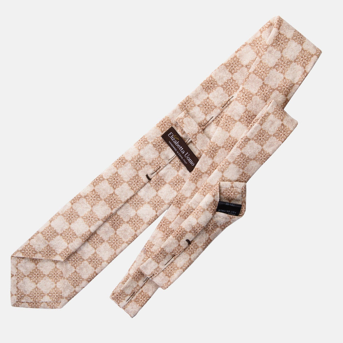 Extra Long Italian Silk Bourette Tie - Beige