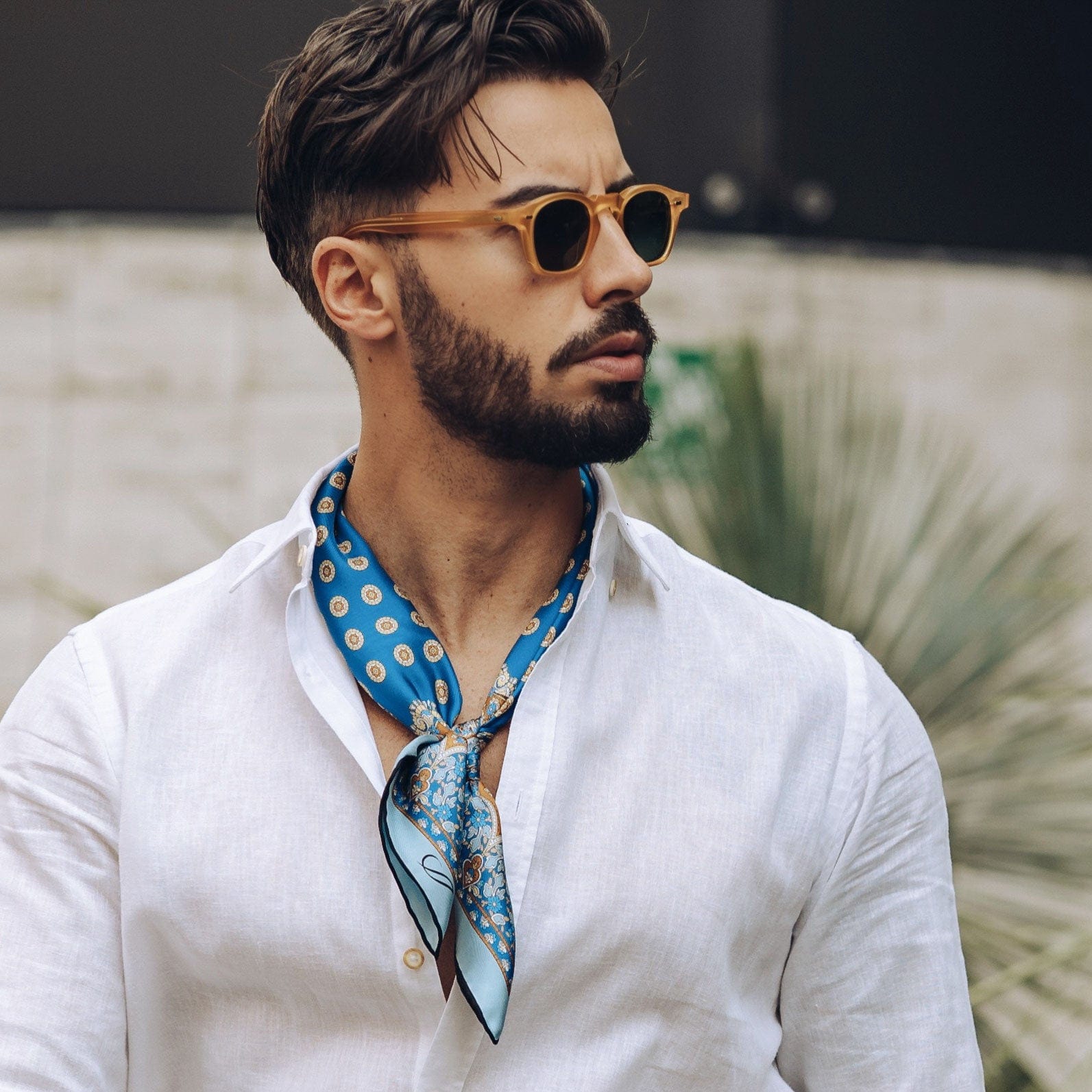 Filippo Silk Neckerchief Azure - Main Image