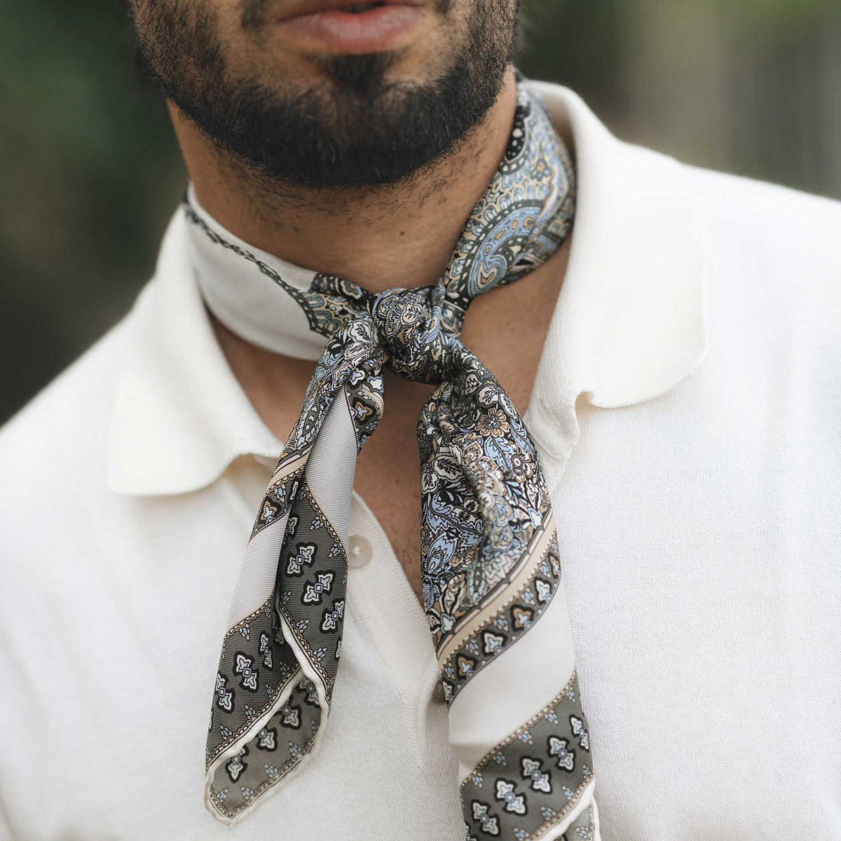 Luxury Italian silk neckerchief bandana scarf for men