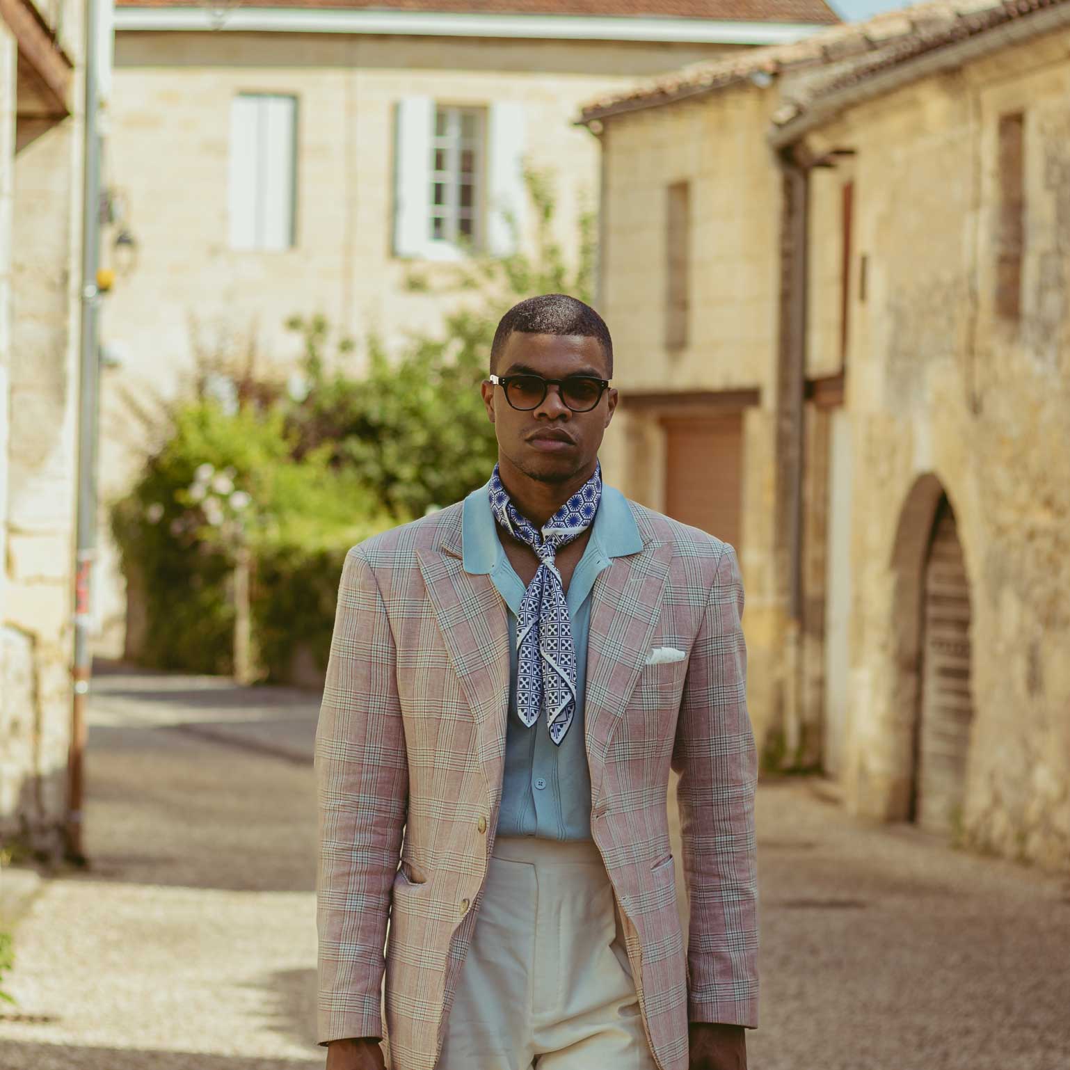 Men's Silk Bandana Neckerchief - Blue