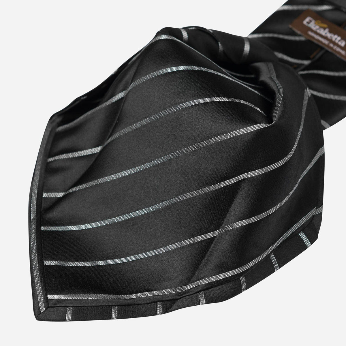 Black Italian Silk Striped Tie