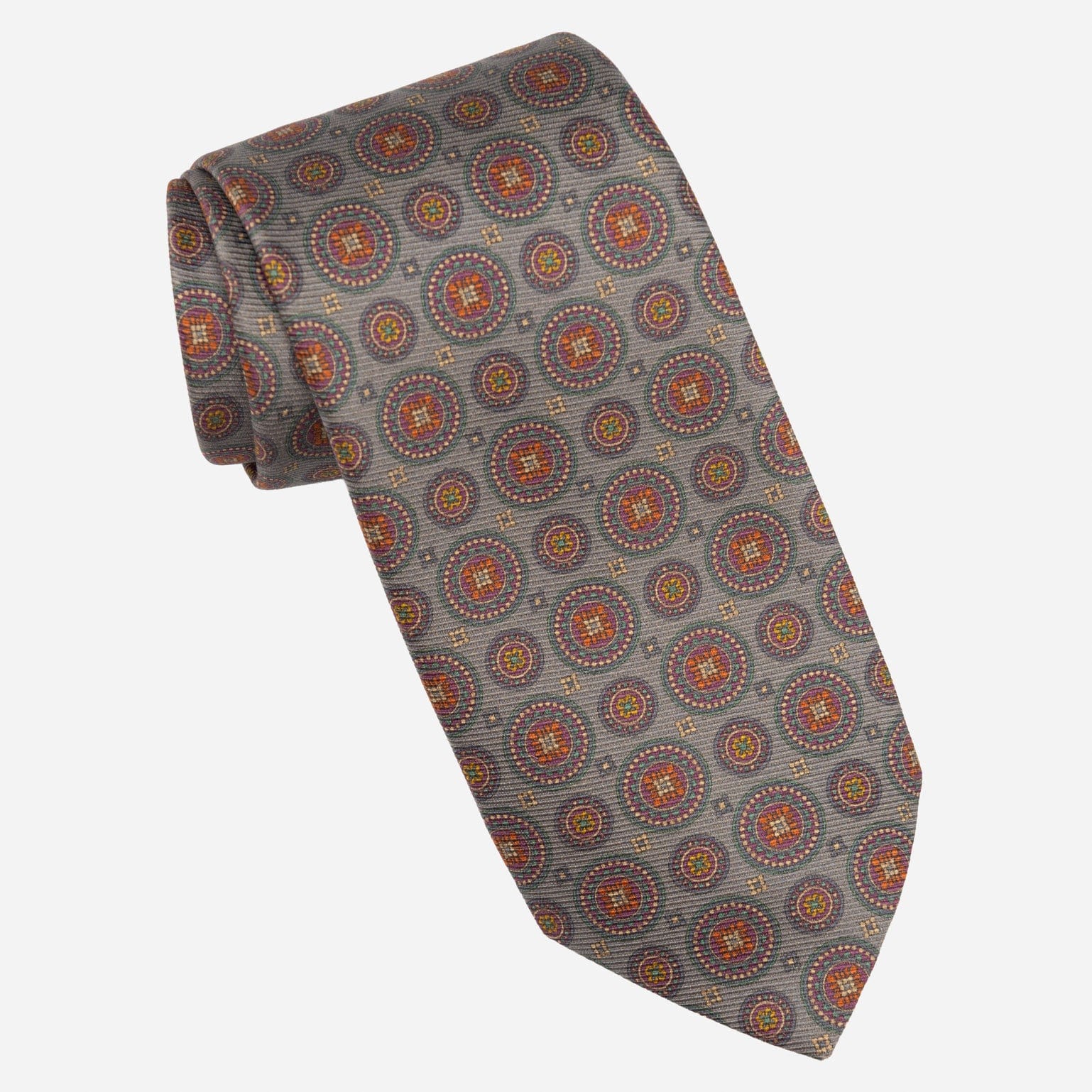 Blue Grey Madder Silk Italian Tie