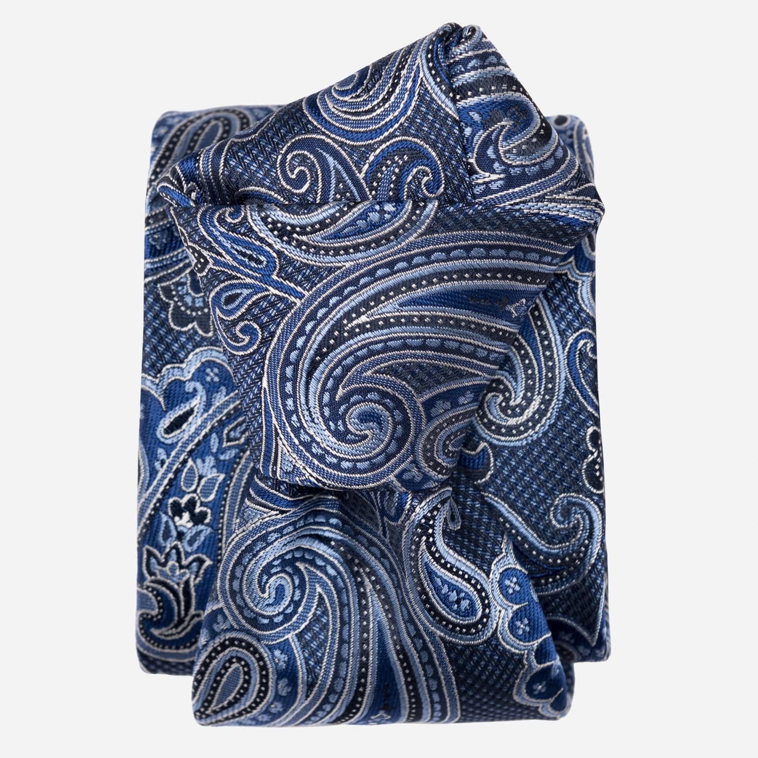 Blue Woven Paisley Italian Silk Tie