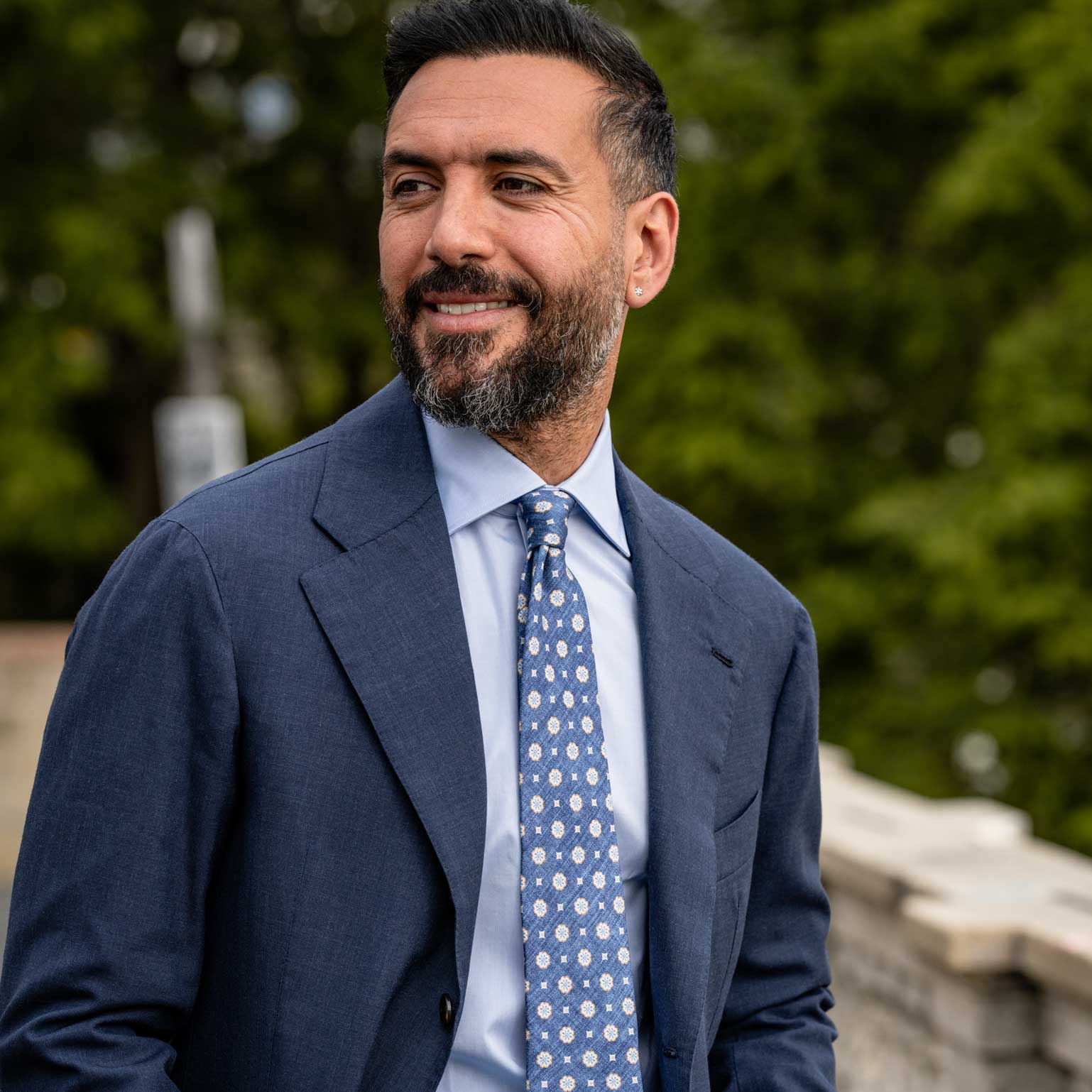 Blue Medallion Italian Silk Tie