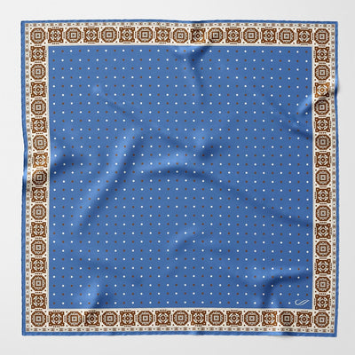 Blue Polka Dot Silk Neckerchief - Made in Italy