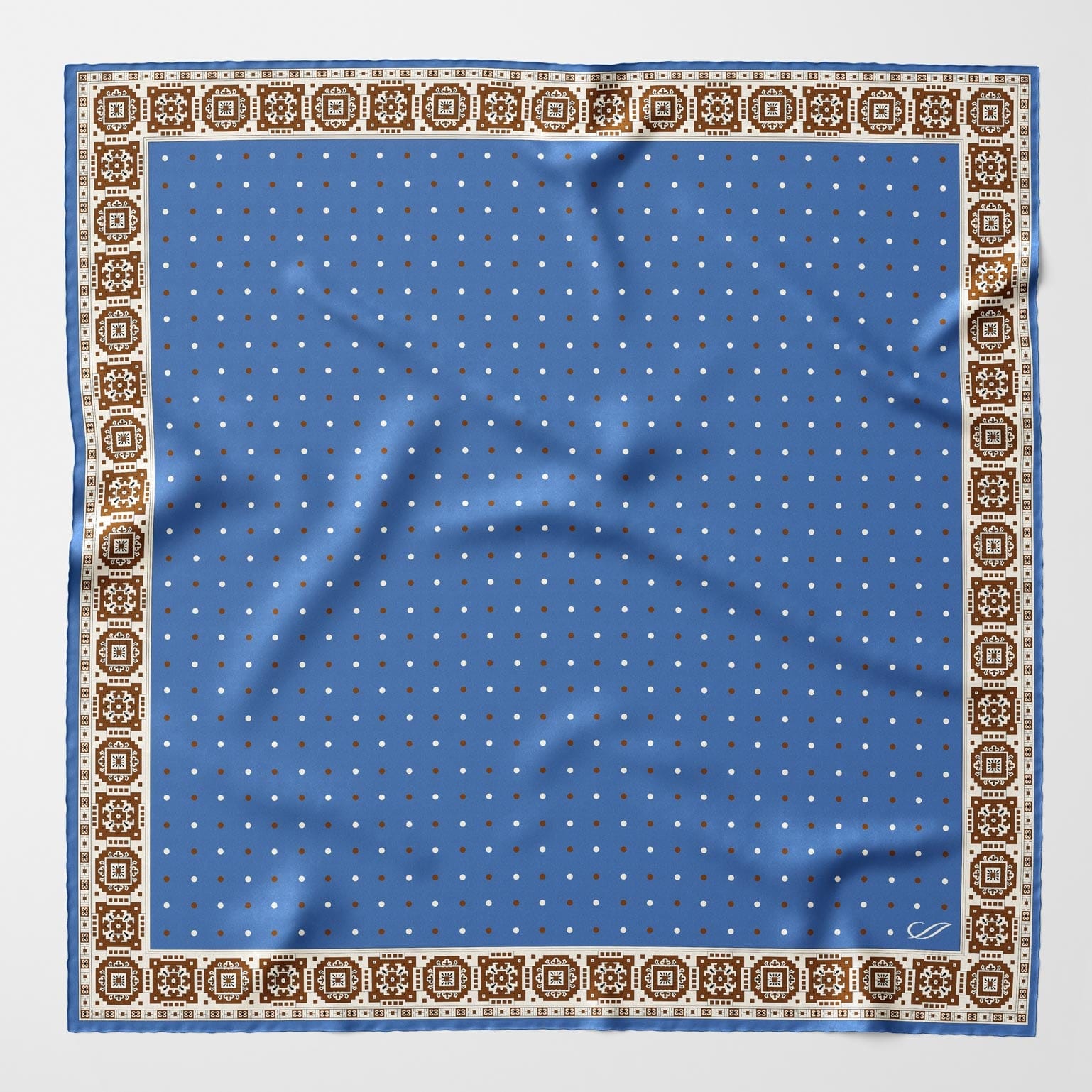 Blue Polka Dot Silk Neckerchief - Made in Italy
