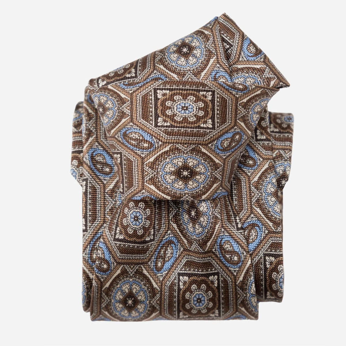 Brown Handmade Italian Silk Tie