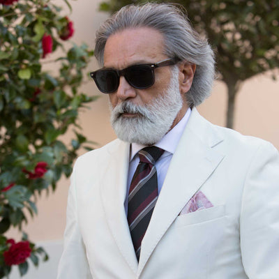 Luxury handmade black and burgundy striped Italian silk tie