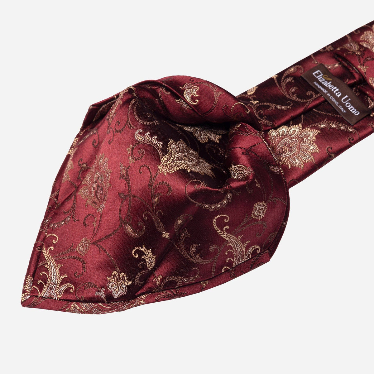 Italian Burgundy Floral Silk Tie