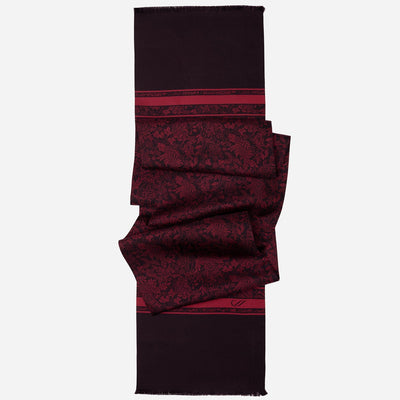 Italian Designer Men's Burgundy Silk Scarf