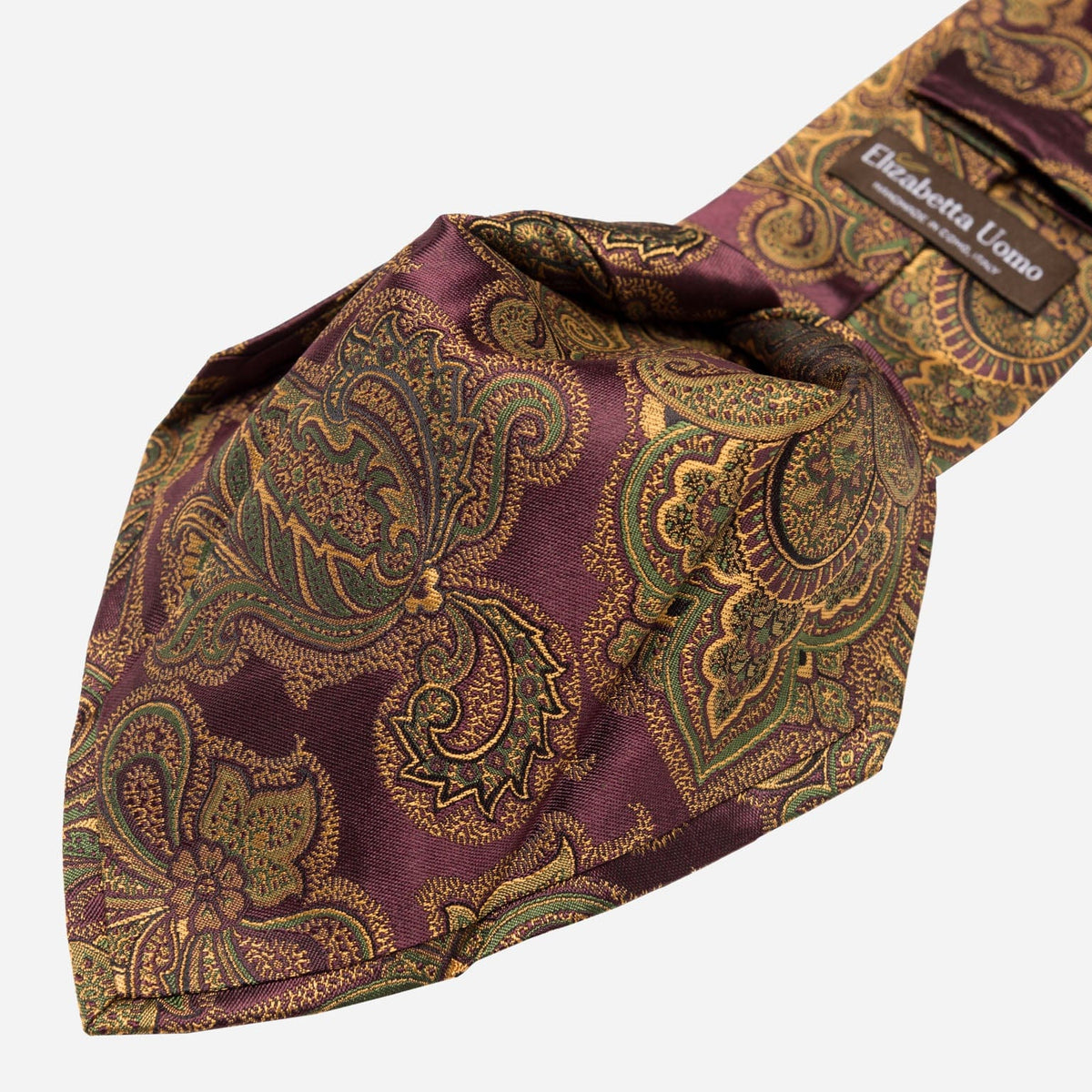 Burgundy Paisley Italian Silk Jacquard Tie