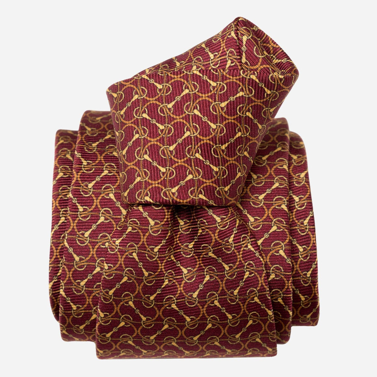 Luxury Burgundy Equestrian Handmade Silk Tie