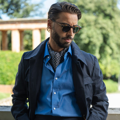 Charcoal Grey Silk Ascot Tie