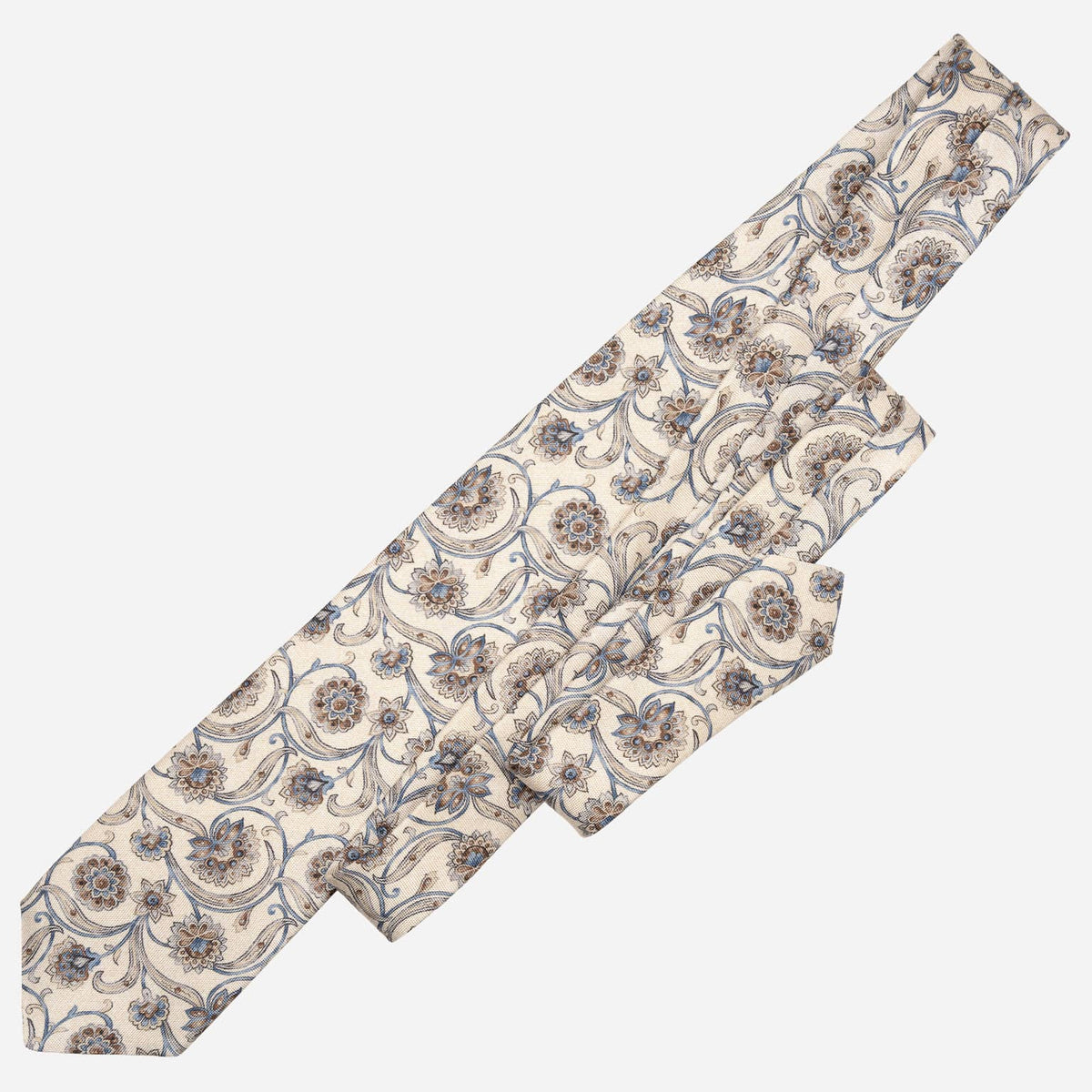 Handmade Italian Silk Tie Cream Floral