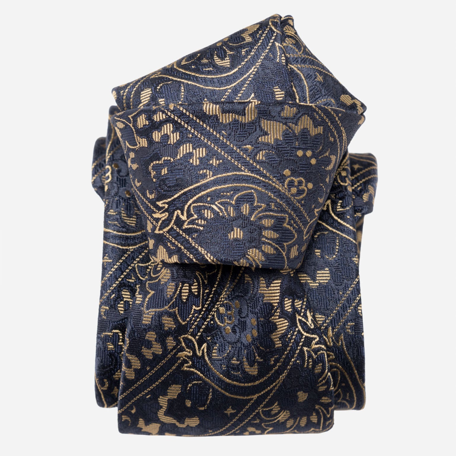 Handmade Italian Blue Floral Silk Tie