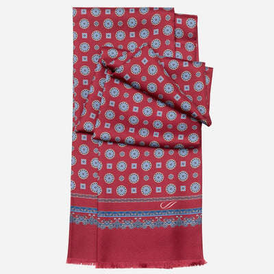 Mens Dark Red Italian Silk Scarf