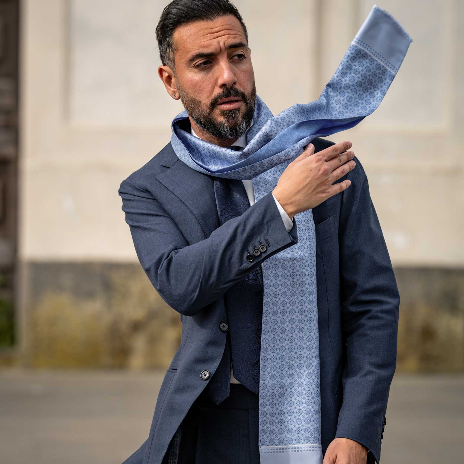 How To Wear Silk Scarf With Suit Men Neck Scarf How To Wear A