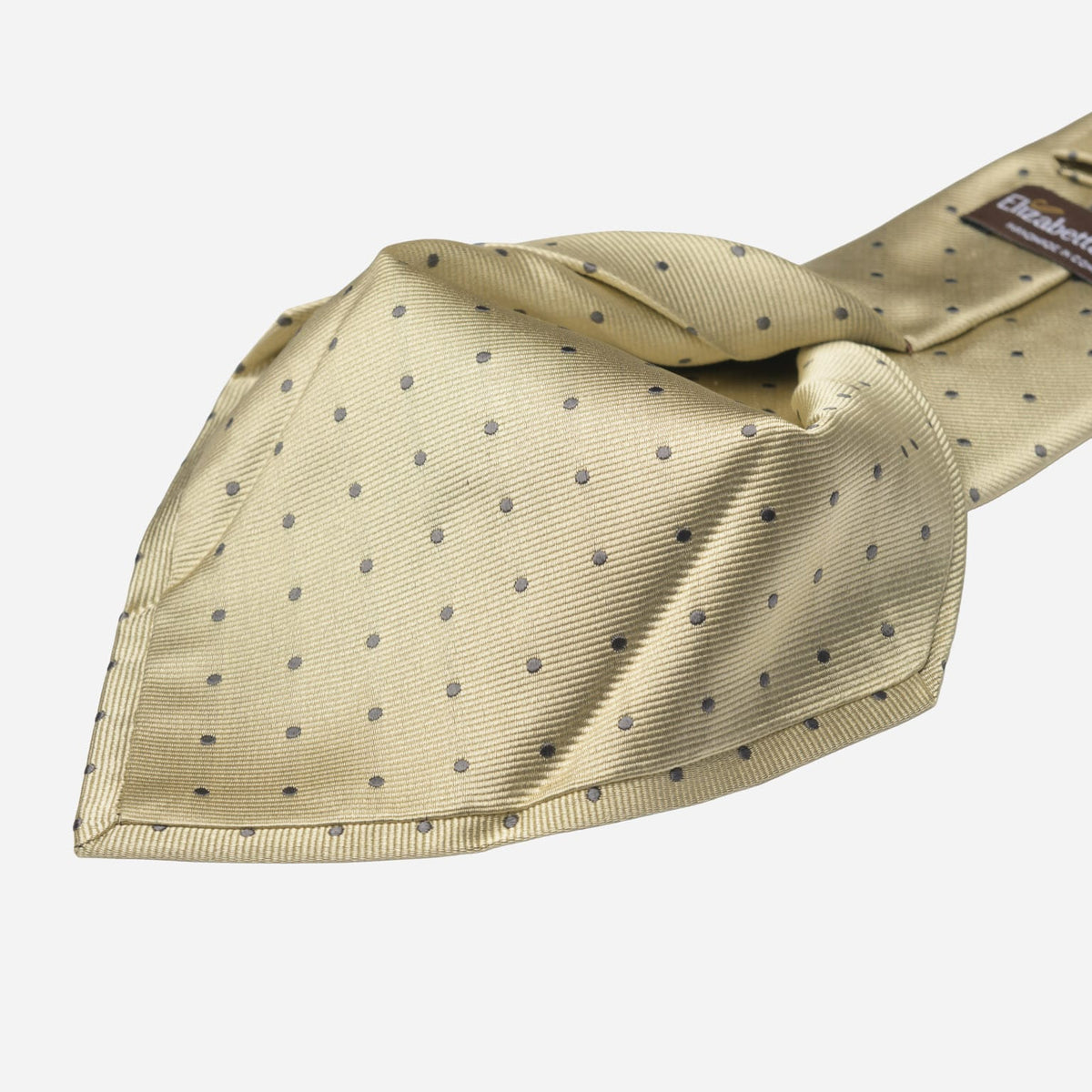 Ecru Lime Italian Silk Tie - Polka Dots