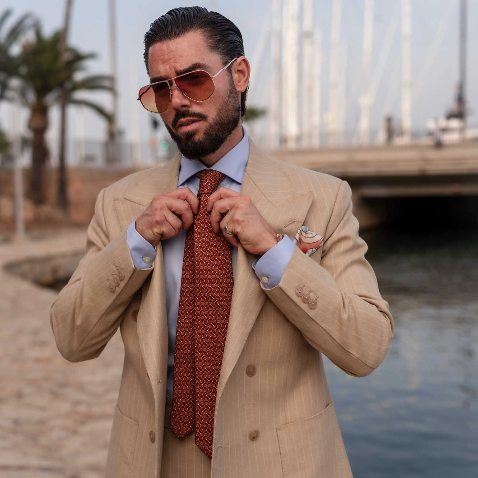 Luxury Burgundy Equestrian Handmade Silk Tie