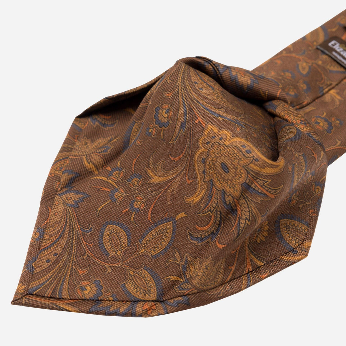 Brown Floral Italian Madder Silk Tie