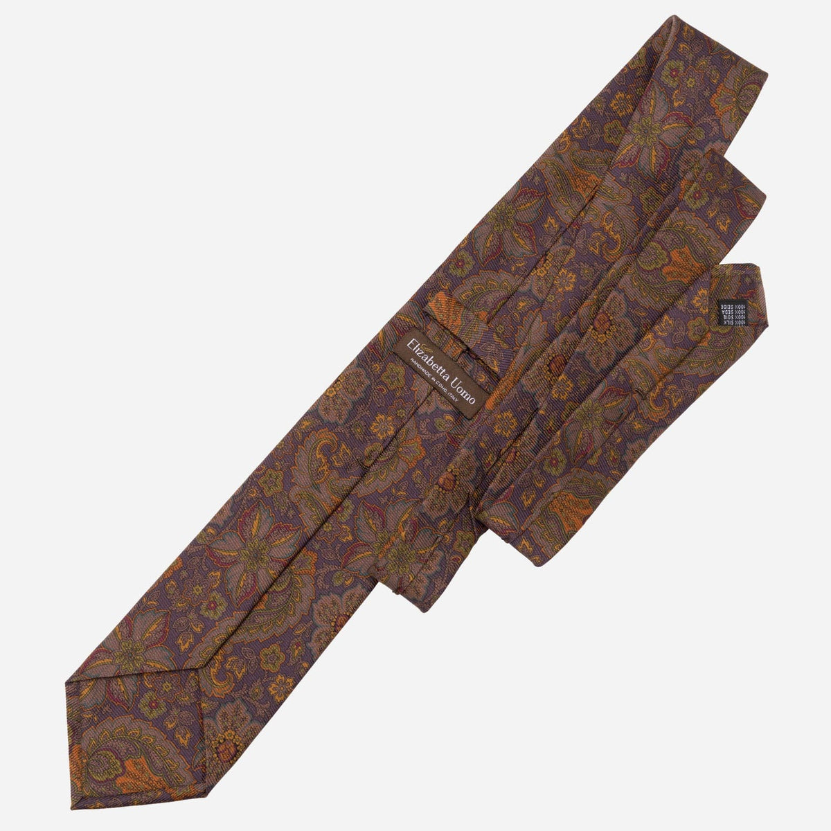 Plum Floral Italian Madder Silk Tie