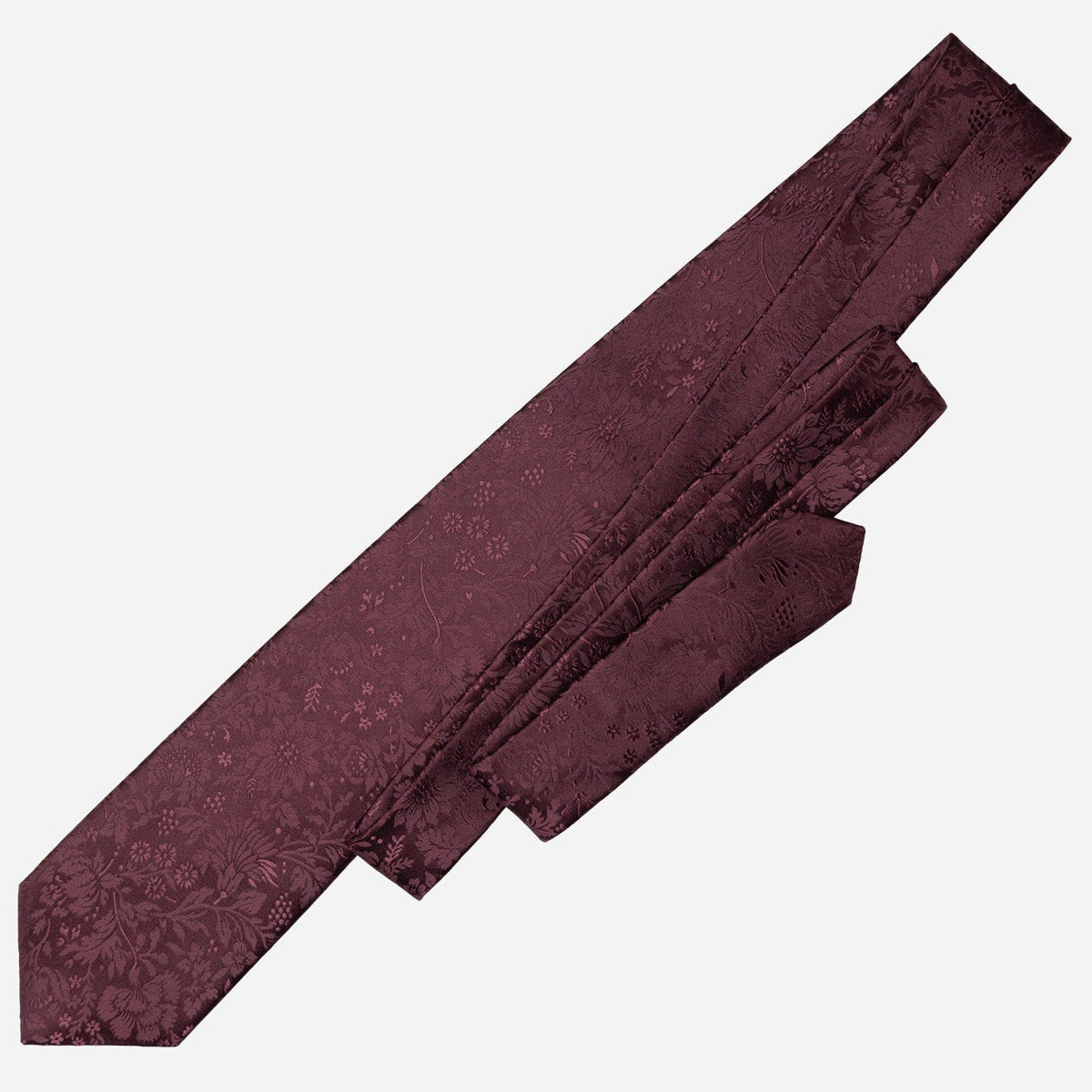 Solid Burgundy Floral Designer Silk Tie