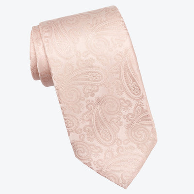 Italian Pink Silk Paisley Formal Tie