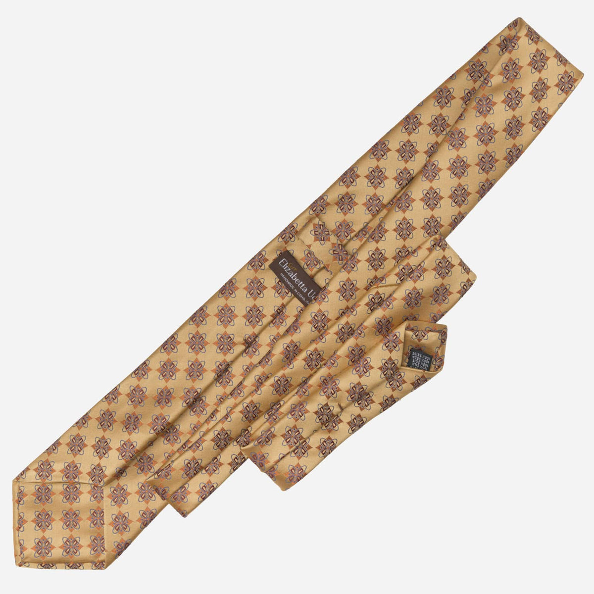 Gold Italian Designer Handmade Silk Tie