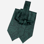 Floral Green Italian Silk Ascot Tie