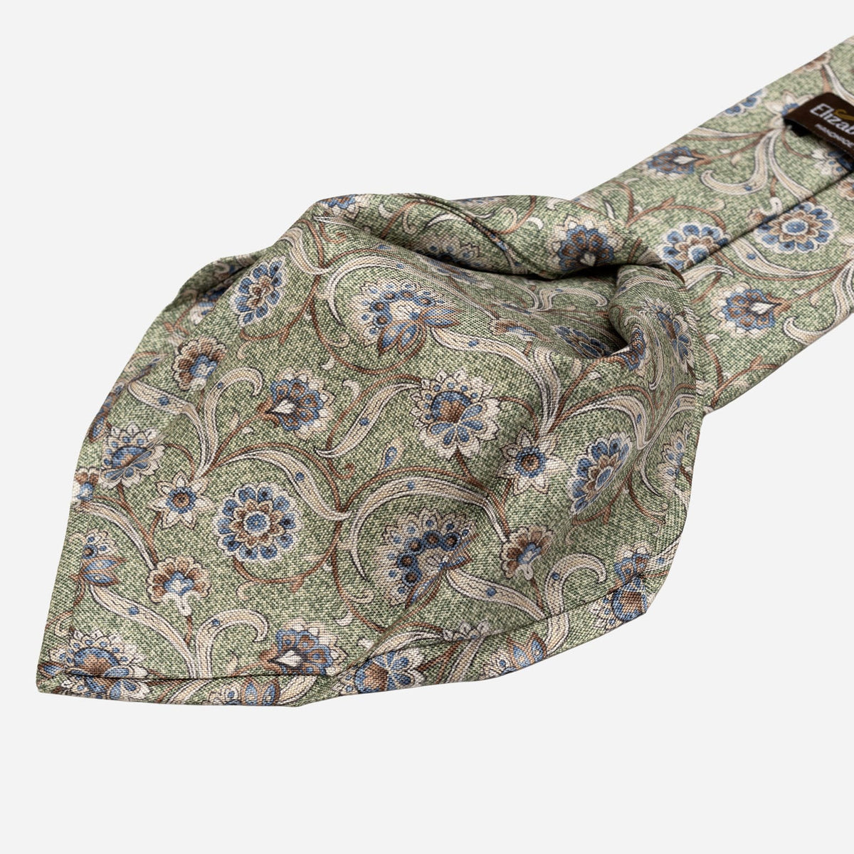 Handmade Italian Silk Tie Green Floral