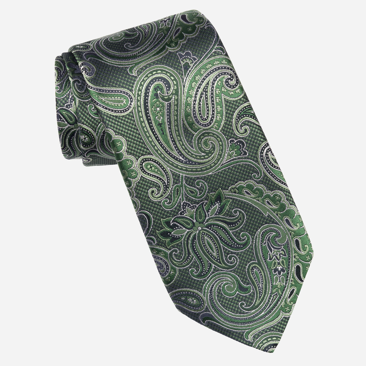 Best Green Paisley Italian Silk Tie