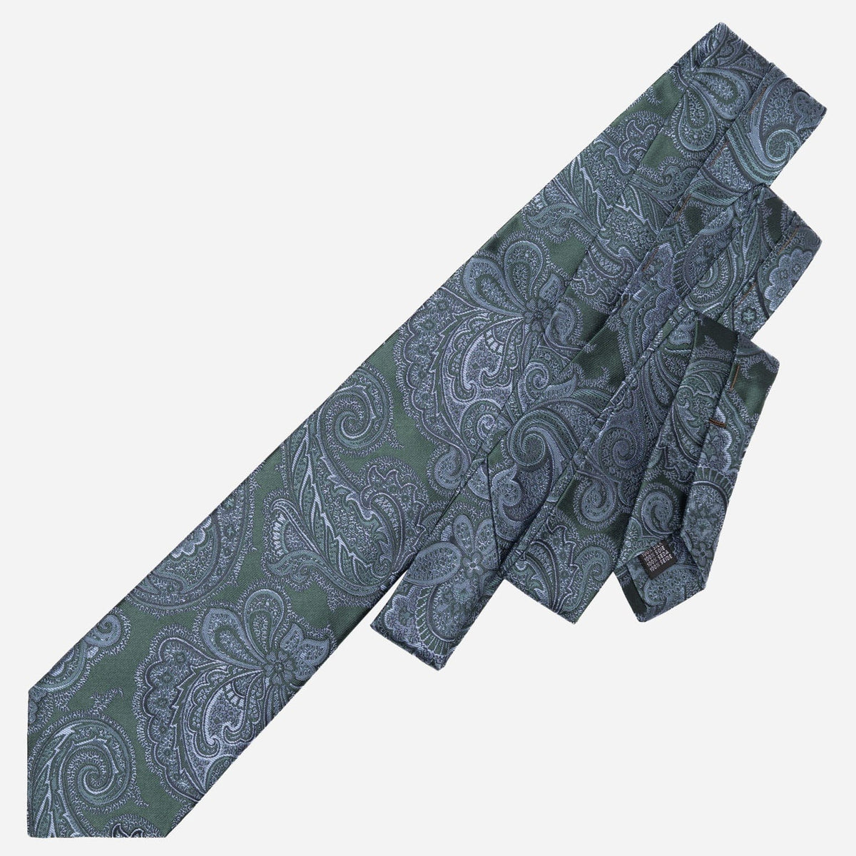 Formal Green Paisley Italian Silk Jacquard Tie