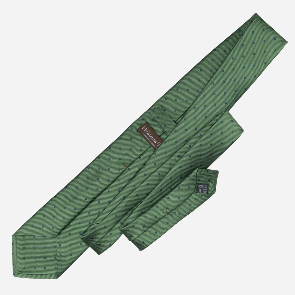 Green Italian Silk Tie - Polka Dots