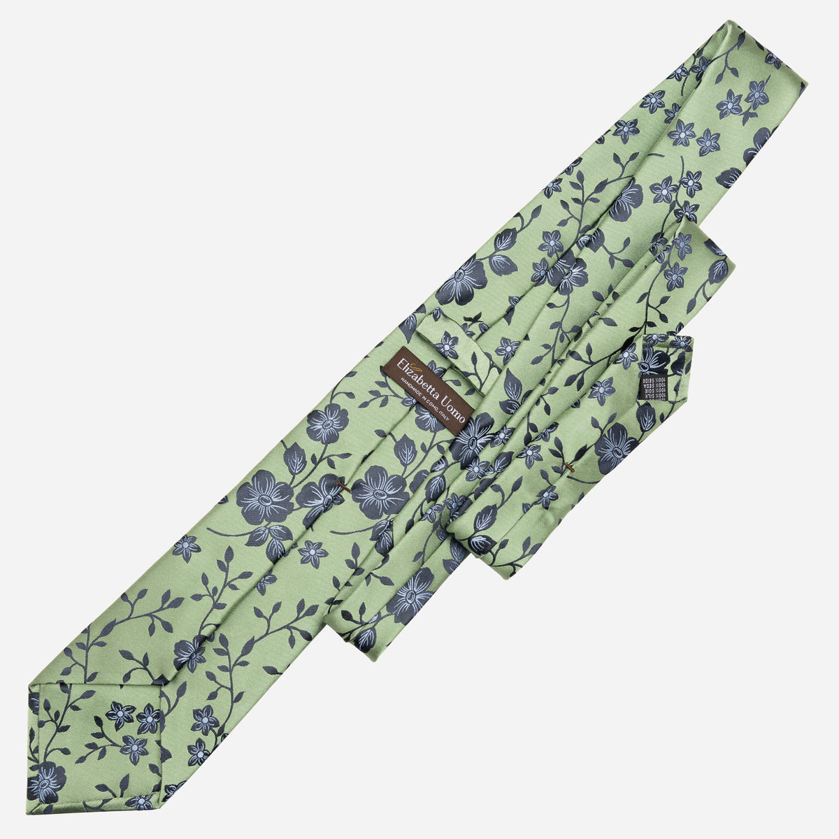 Green Floral Italian Silk Jacquard Tie